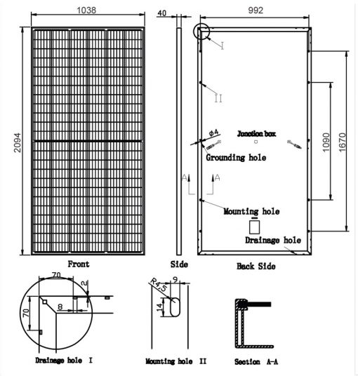 پنل خورشیدی 450 وات مونوکریستال برند AE SOLAR پنل خورشیدی 450 وات مونوکریستال برند AE SOLAR