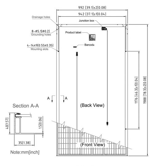 پنل خورشیدی 380 وات مونوکریستال برند سانتک